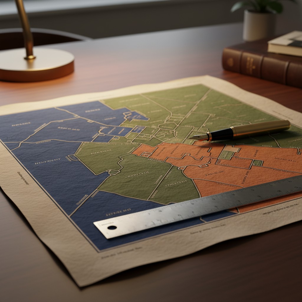 A map with the top third closer than the bottom two thirds.